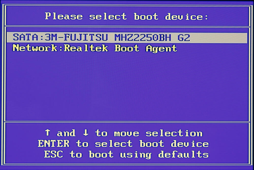 Boot device quick select